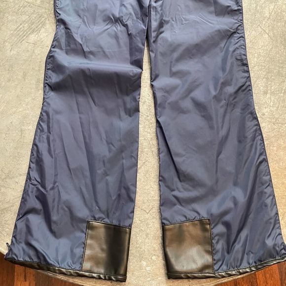 Vintage SKYR Side Zip Nylon Windbreaker Ski Snow Pants Navy Blue Womens Large - Picture 10 of 13